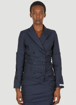 Pinstripe Ruched Blazer