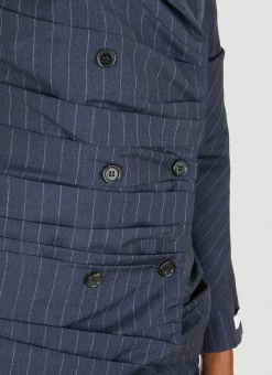 Pinstripe Ruched Blazer