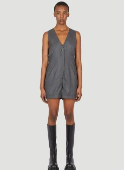 Pinstriped Wool Jumpsuit