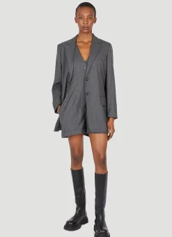 Pinstriped Wool Jumpsuit