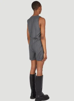 Pinstriped Wool Jumpsuit