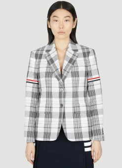 Plaid Single Breasted Blazer