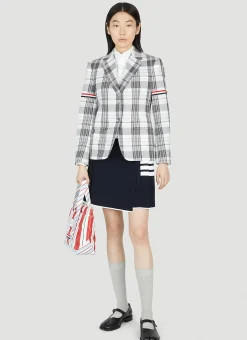 Plaid Single Breasted Blazer