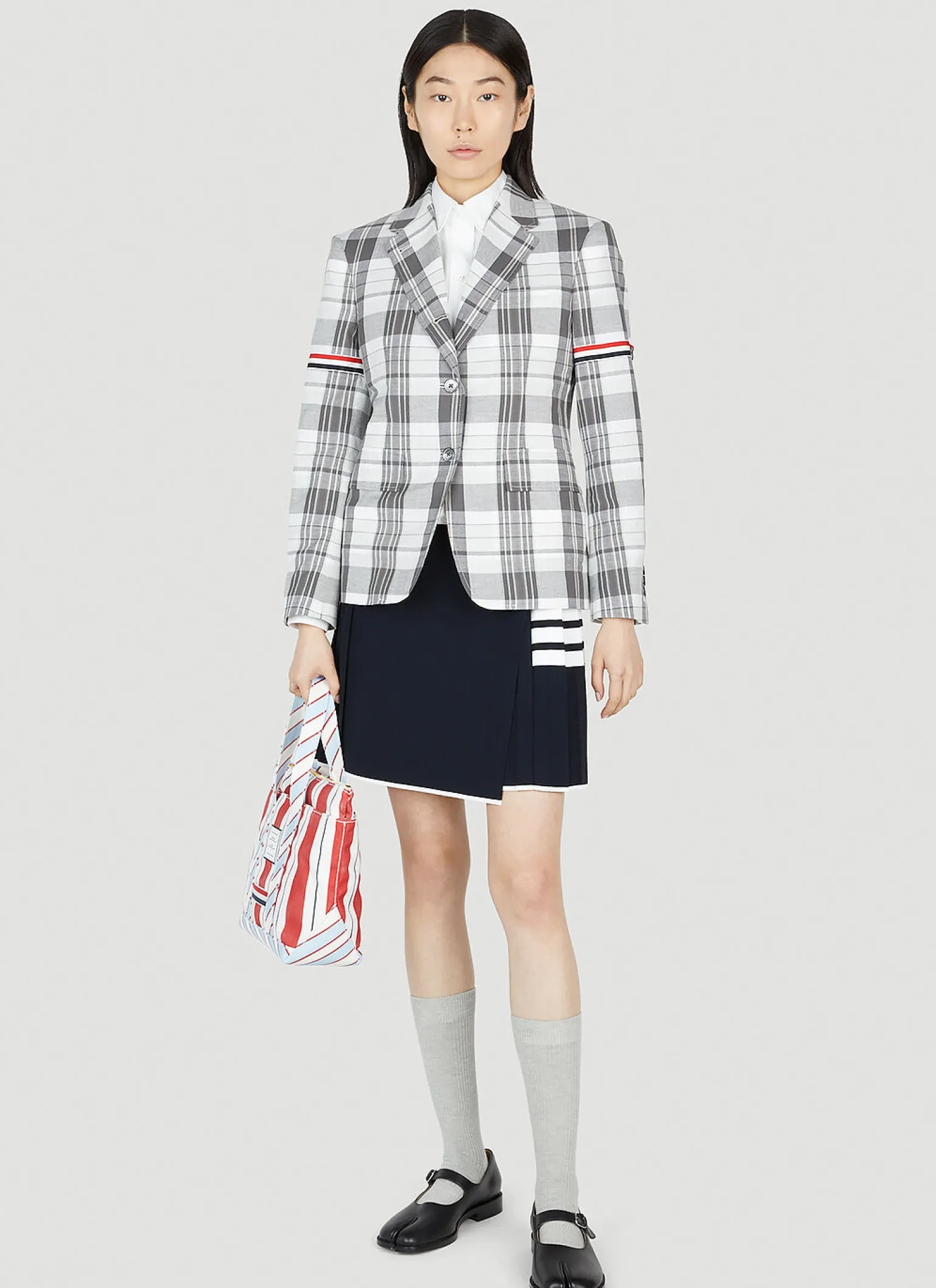 Plaid Single Breasted Blazer