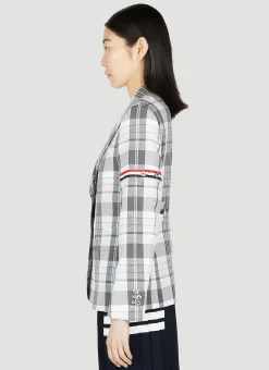 Plaid Single Breasted Blazer