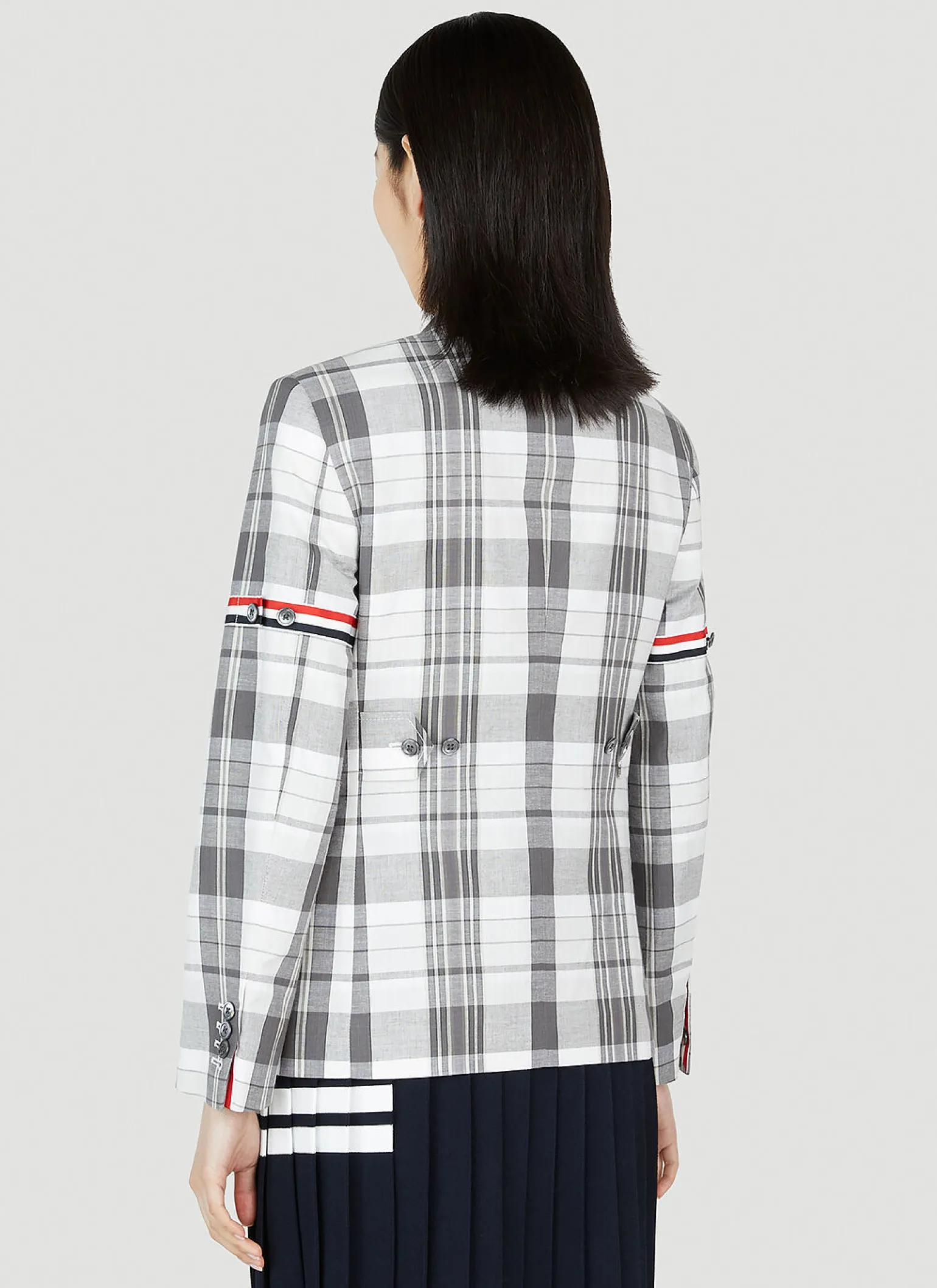 Plaid Single Breasted Blazer