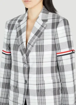 Plaid Single Breasted Blazer
