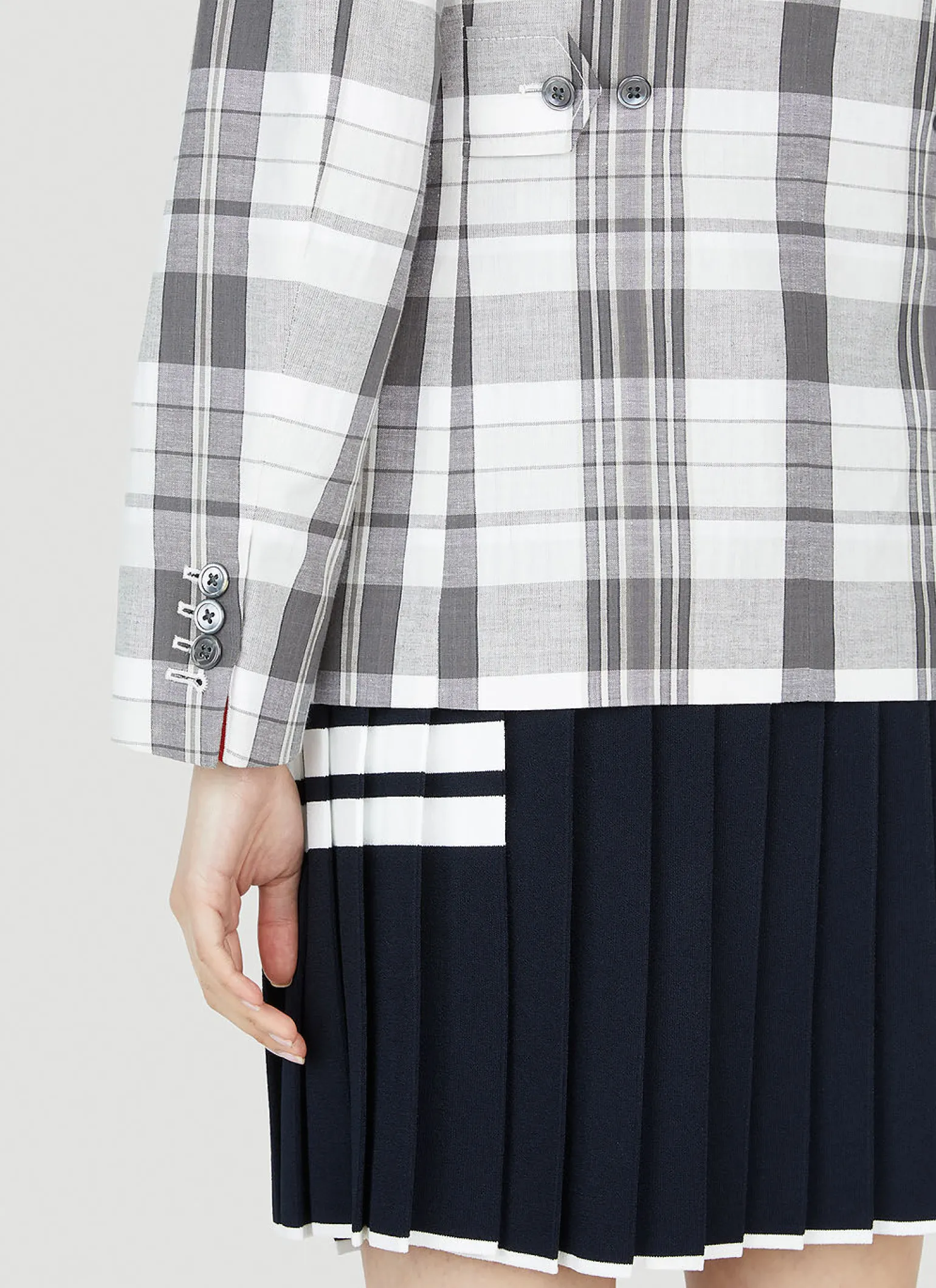 Plaid Single Breasted Blazer