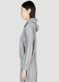 Pleated Hooded Sweatshirt