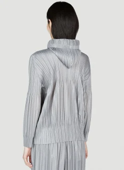Pleated Hooded Sweatshirt
