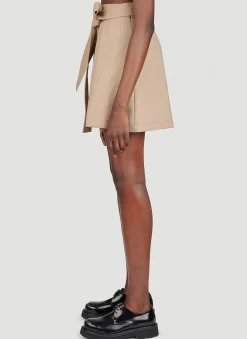 Pleated Wool Mini Skirt