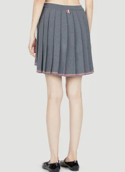 Pleated Wool-Knit Mini Skirt