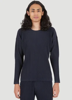 Plisse Long Sleeve Top