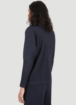 Plisse Long Sleeve Top
