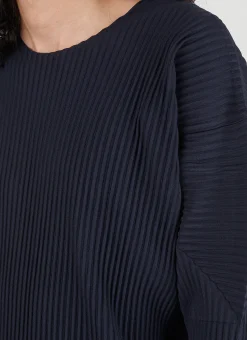 Plisse Long Sleeve Top