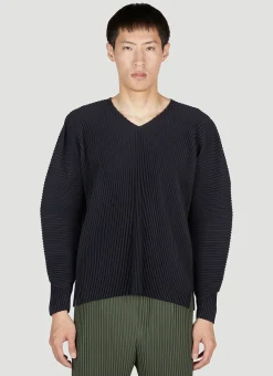 Plisse Long Sleeve Top