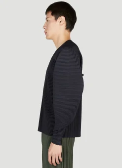Plisse Long Sleeve Top