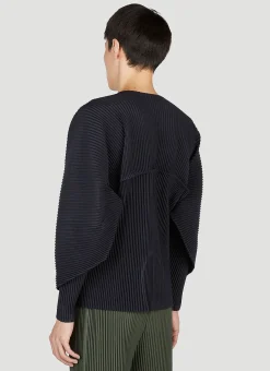 Plisse Long Sleeve Top