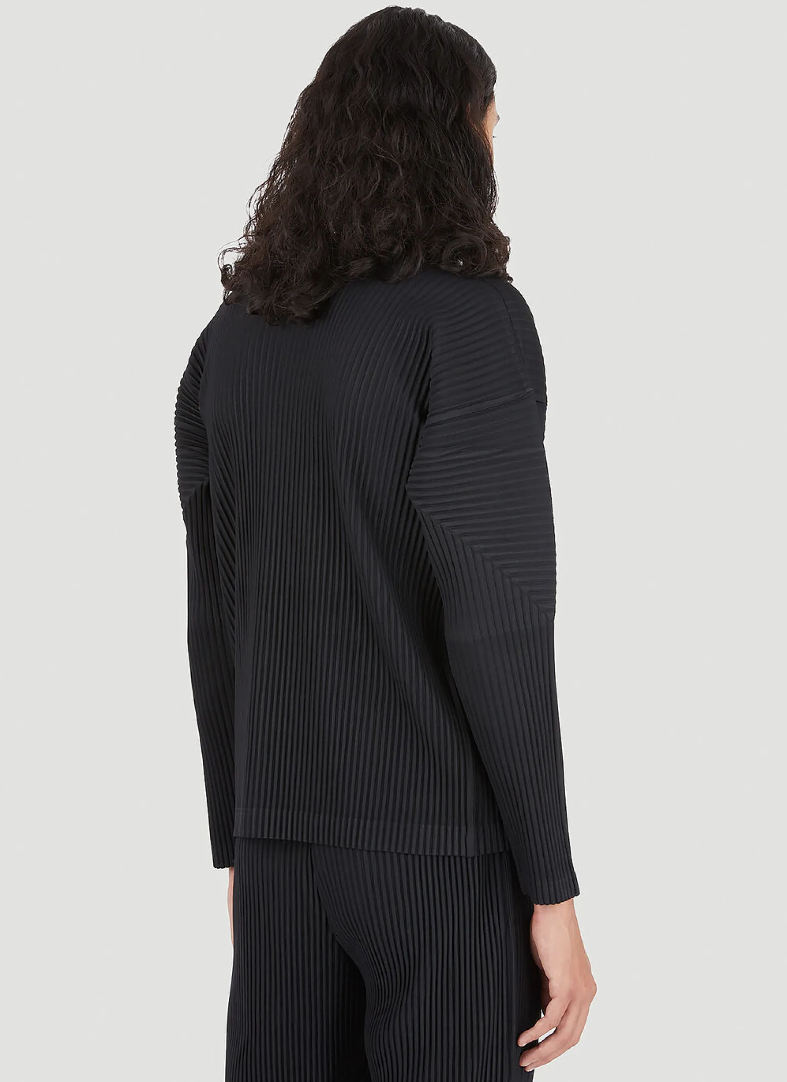 Plisse Long Sleeve Top