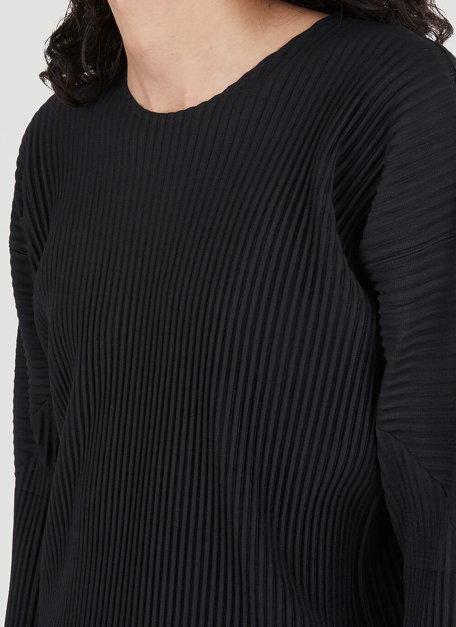 Plisse Long Sleeve Top