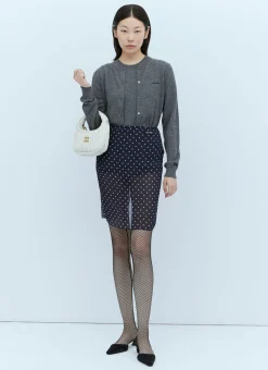 Polka-Dot Silk Chiffon Skirt