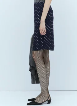 Polka-Dot Silk Chiffon Skirt