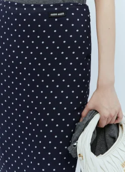 Polka-Dot Silk Chiffon Skirt