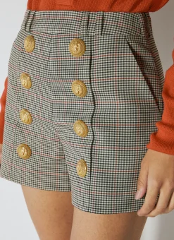 Prince Of Wales Pleated Shorts
