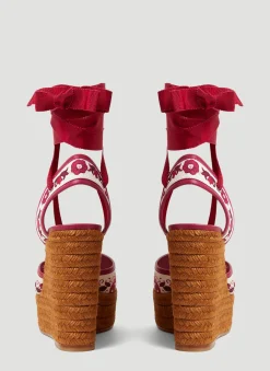 Printed Brocade Wedge Sandals