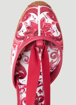 Printed Brocade Wedge Sandals