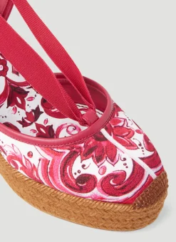 Printed Brocade Wedge Sandals