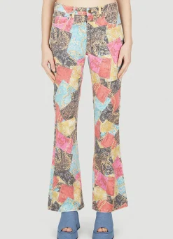 Printed Flared Jeans