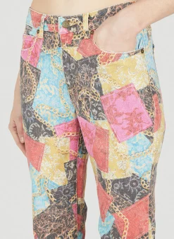 Printed Flared Jeans