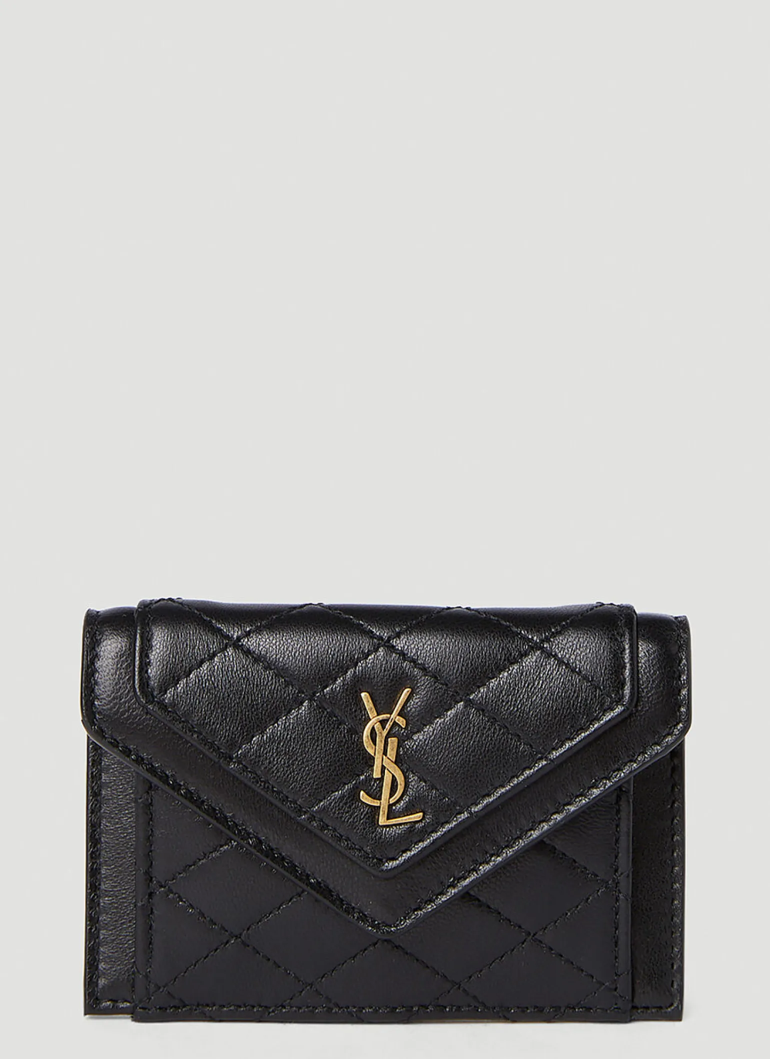 Quilted Logo Plaque Wallet