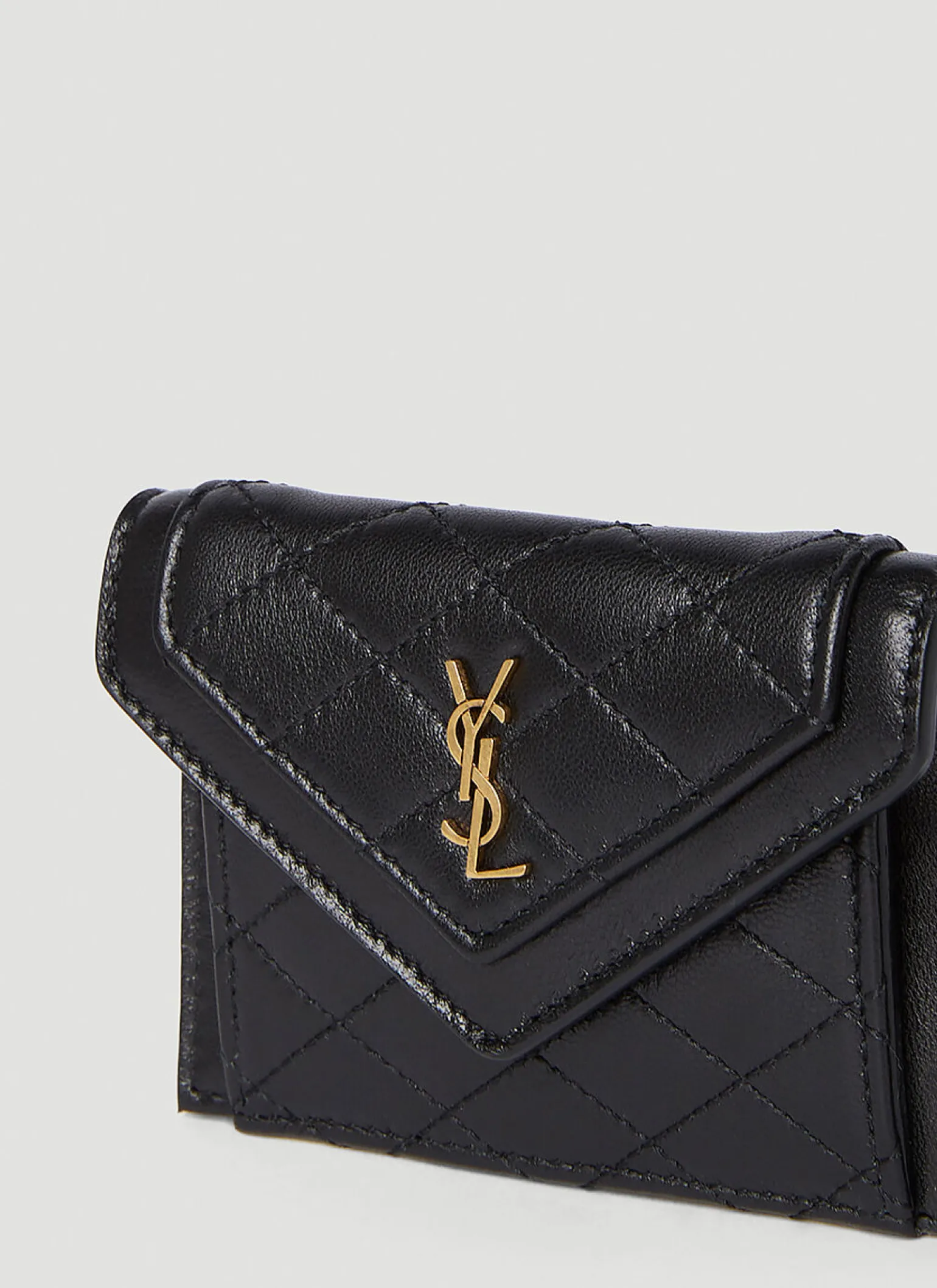 Quilted Logo Plaque Wallet