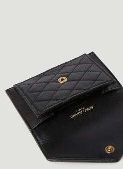 Quilted Logo Plaque Wallet