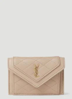Quilted Logo Plaque Wallet