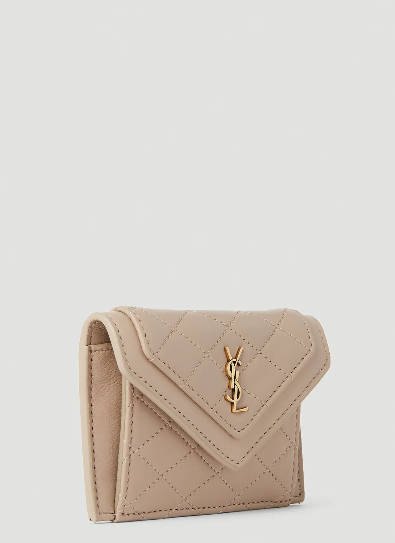 Quilted Logo Plaque Wallet