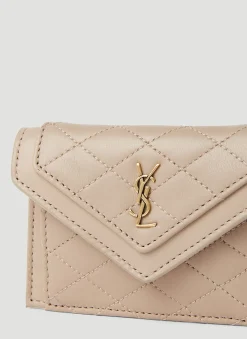 Quilted Logo Plaque Wallet