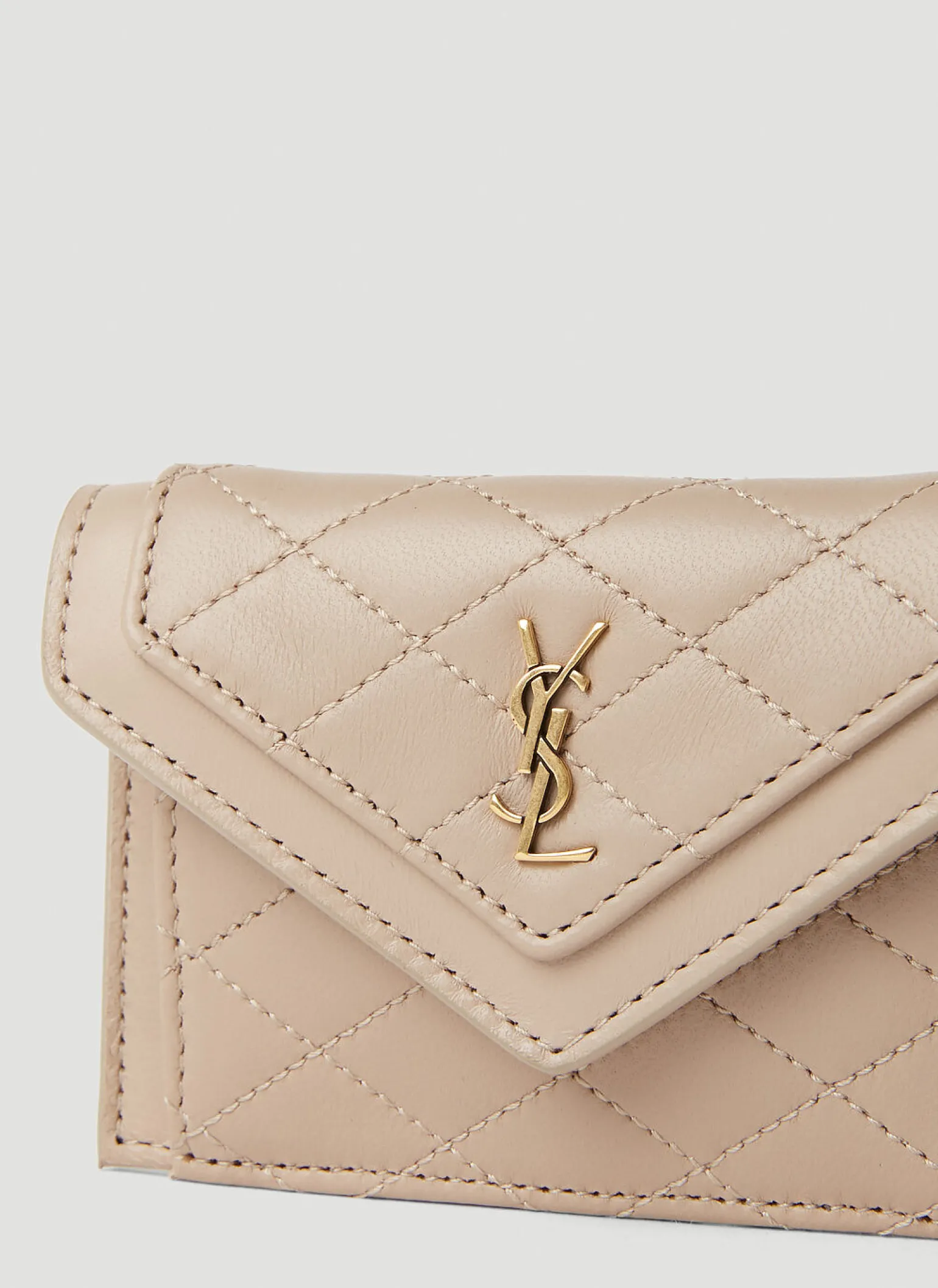 Quilted Logo Plaque Wallet