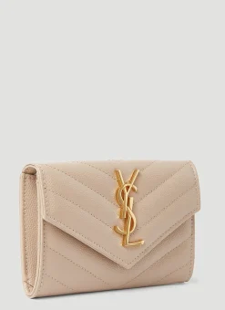 Quilted Logo Plaque Wallet