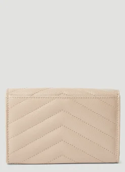 Quilted Logo Plaque Wallet