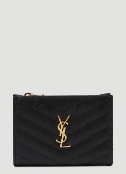 Quilted Logo Plaque Wallet