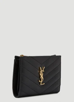 Quilted Logo Plaque Wallet