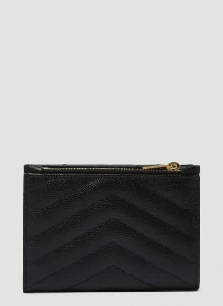 Quilted Logo Plaque Wallet