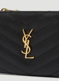 Quilted Logo Plaque Wallet
