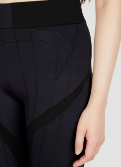 Raised Stitching Flared Track Pants