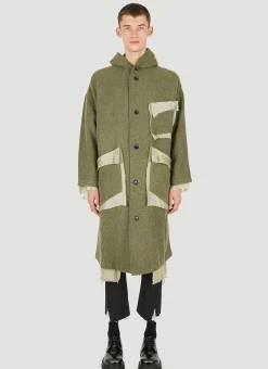 Raw Hem Hooded Coat