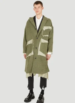 Raw Hem Hooded Coat