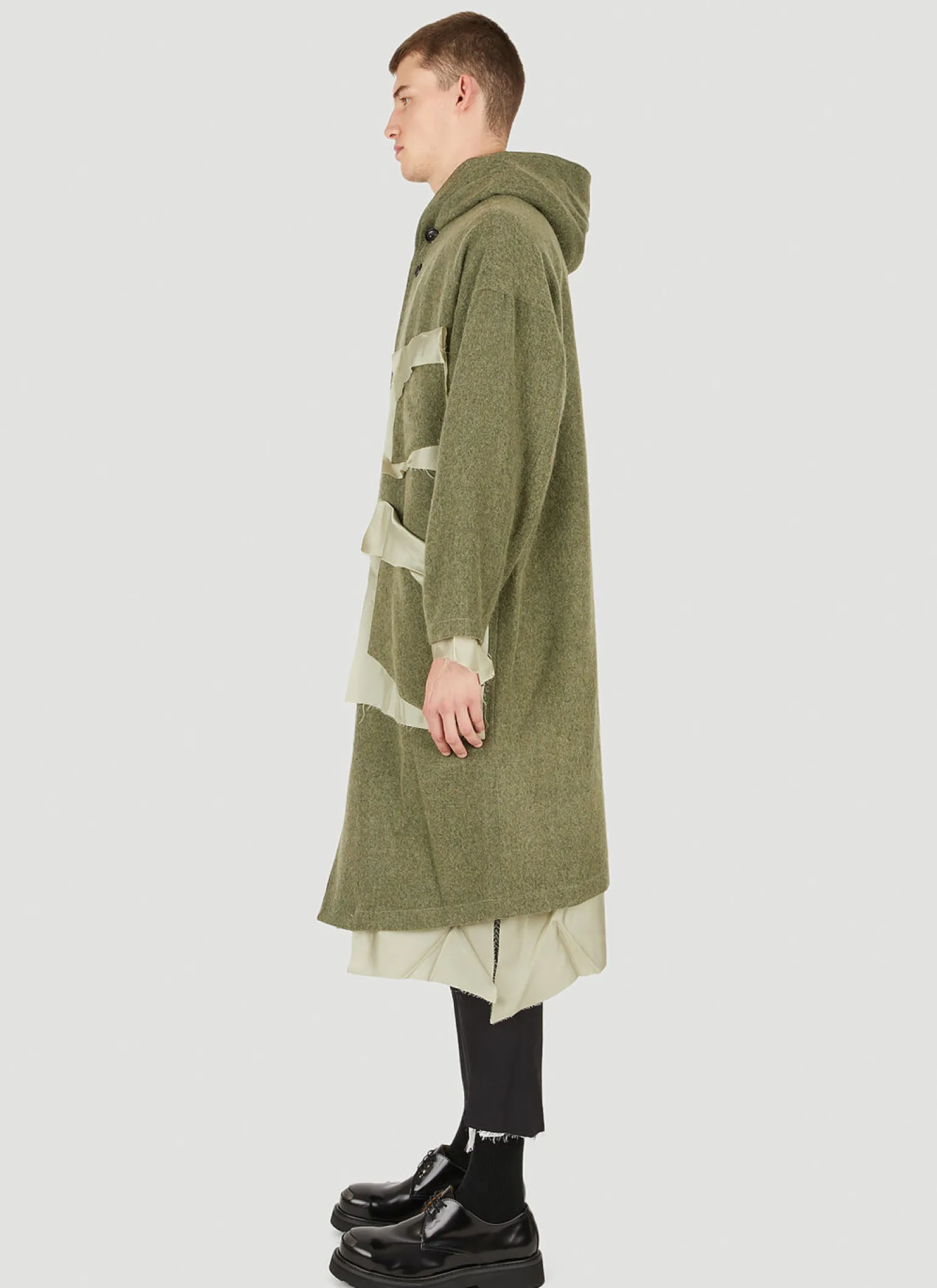 Raw Hem Hooded Coat